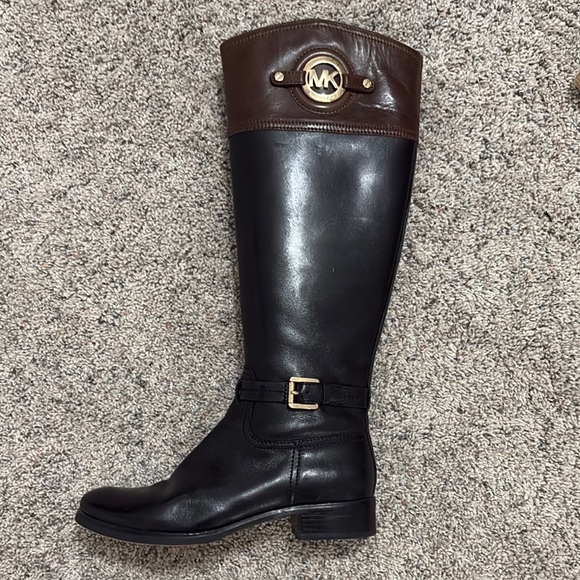 Michael Kors Black and Brown Leather Boots - Picture 1 of 7